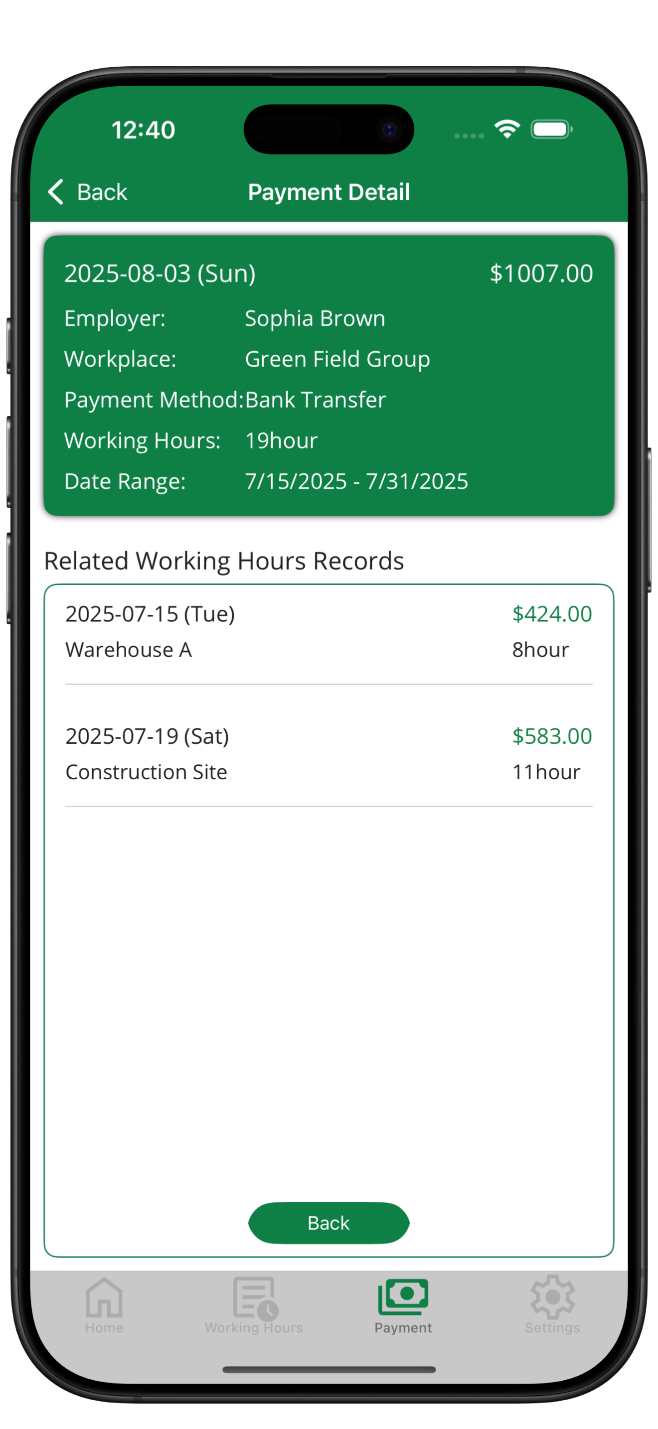 Add settlement form